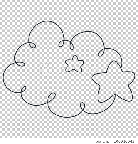 cloud star moon line doodle cute kawaii baby shower, nursery  106916043