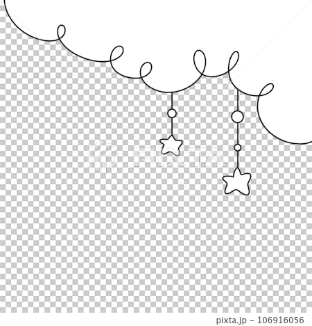 cloud star moon line doodle cute kawaii baby shower, nursery  106916056