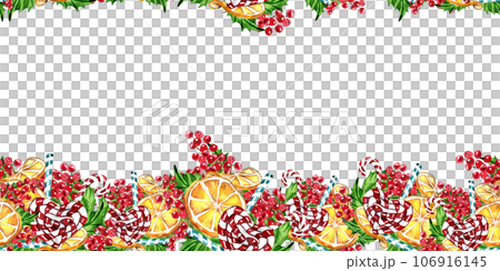 Horizontal seamless background for Christmas and New Year. Watercolor hand drawn illustration for cards, backgrounds, scrapbooking and your design. Perfect for wedding invitation. Horizontal seamless background for Christmas and New Year. Watercolor hand drawn illustration for cards, backgrounds, scrapbooking and your design. Perfect for wedding invitation. 106916145