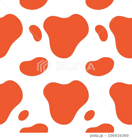 Cow texture pattern. Animal skin template. Red Spot background. design illustration. Random bovine spots hand drawn design. Farm animal textural banner. Cow texture pattern. Animal skin template. Red Spot background. design illustration. Random bovine spots hand drawn design. Farm animal textural banner. 106916360