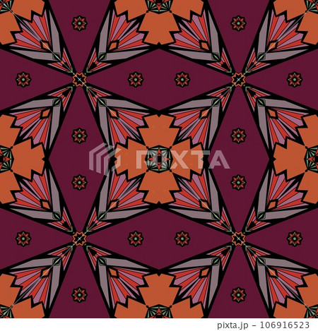 Seamless pattern. Vintage decorative elements. Hand drawn background. Islam, Arabic, Indian, bohemian,ottoman motifs. Perfect for printing on fabric or paper. 106916523