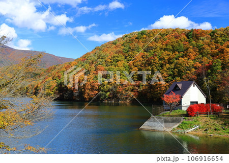 紅葉と湖 106916654