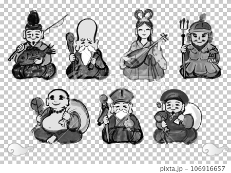 手繪日式插畫七福神 106916657