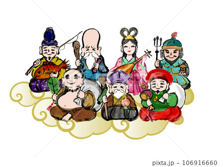 七福神の手描き和風イラスト 106916660