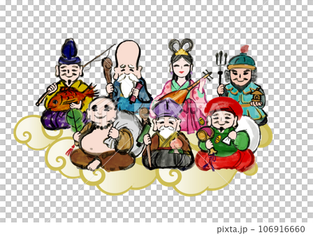 七福神の手描き和風イラスト 106916660