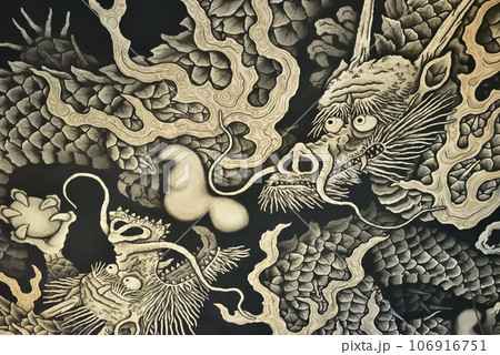 双龍図天井画　建仁寺 106916751