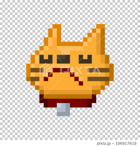 Pixel illustration of a cat with a whorl 106917618