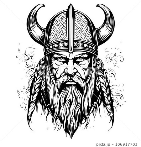 Awesome lovely viking emblem vector logo art 106917703