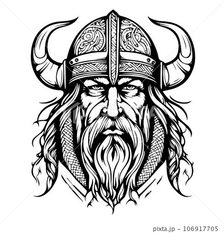 Great lovely viking emblem vector logo art 106917705