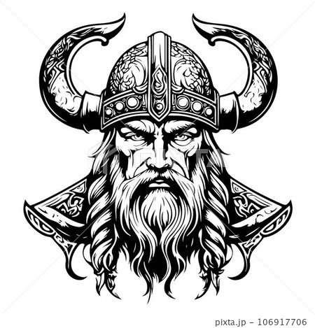 Gorgeous lovely viking emblem vector logo art 106917706