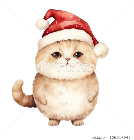 Cute watercolor Santa Claus isolated 106917945