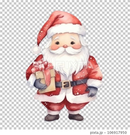 Cute watercolor Santa Claus isolated 106917950