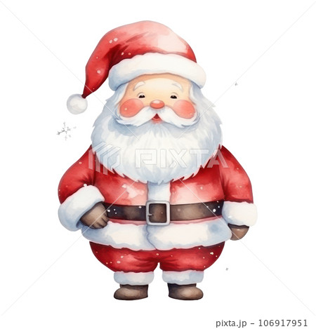 Cute watercolor Santa Claus isolated 106917951
