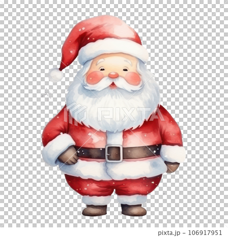 Cute watercolor Santa Claus isolated 106917951