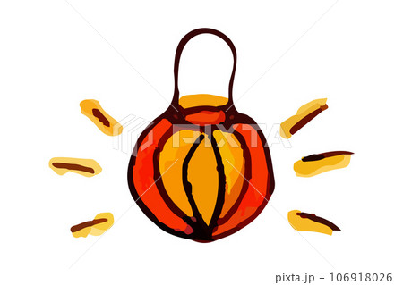 Vector lantern in doodle style isolated. Orange with yellow. Elements for cards, cover, sticker. Vector lantern in doodle style isolated. Orange with yellow. Elements for cards, cover, sticker. 106918026