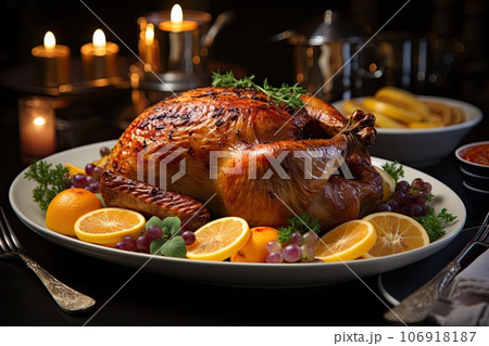 Golden roasted turkey 106918187