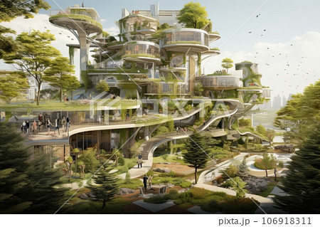 Sustanable urban design project, green architecture 106918311