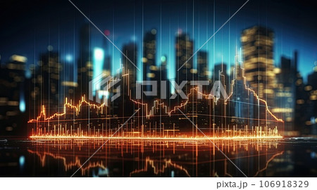 Data flow chart over big city 106918329