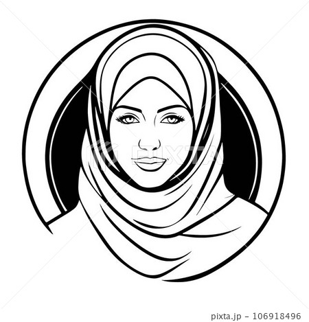Incredible and lovely Muslim woman vector art 106918496