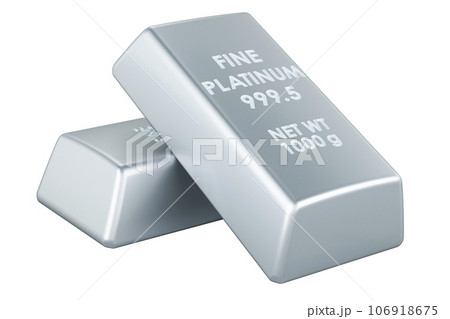 Platinum bars, 3D rendering Platinum bars, 3D rendering 106918675