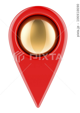 Map pointer, front view. 3D rendering 106918690