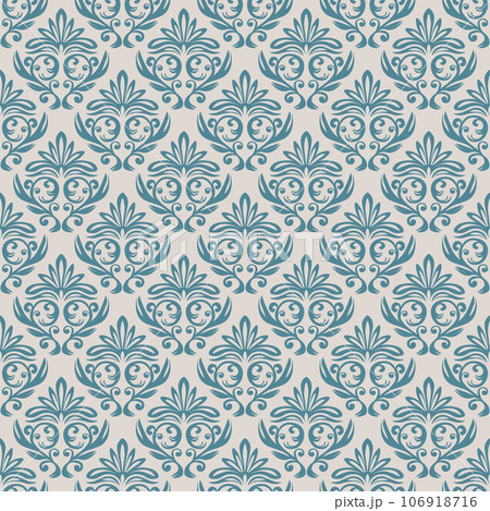 Seamless vintage pattern with curls. Wallpaper in the style of Baroque. Floral ornament. Ethnic tribal background. Vector illustration, template design for cloth, packaging, card, fabric Seamless vintage pattern with curls. Wallpaper in the style of Baroque. Floral ornament. Ethnic tribal background. Vector illustration, template design for cloth, packaging, card, fabric 106918716