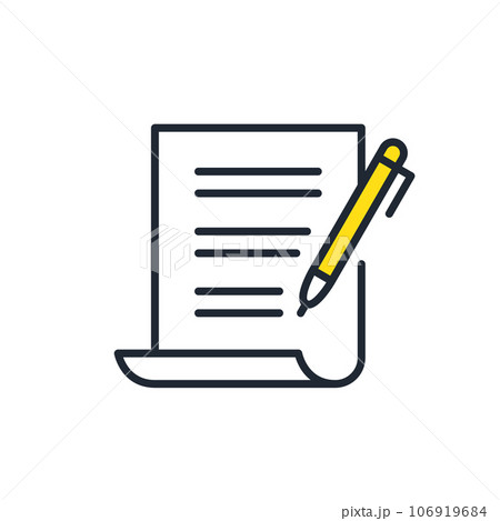 契約書のシンプルなベクターアイコンイラスト素材 106919684