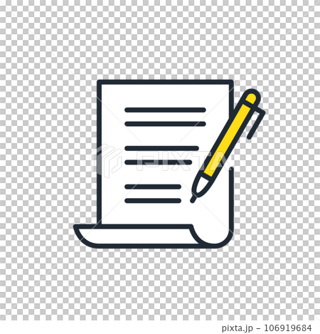 契約書のシンプルなベクターアイコンイラスト素材 106919684