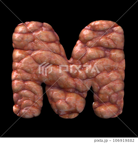 Halloween letter M - Capital 3d bloody font - suitable for Halloween, horror or death related subjects 106919882