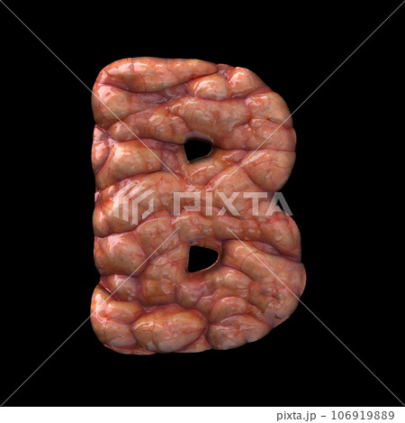 Halloween letter B - Capital 3d bloody font - suitable for Halloween, horror or death related subjects 106919889