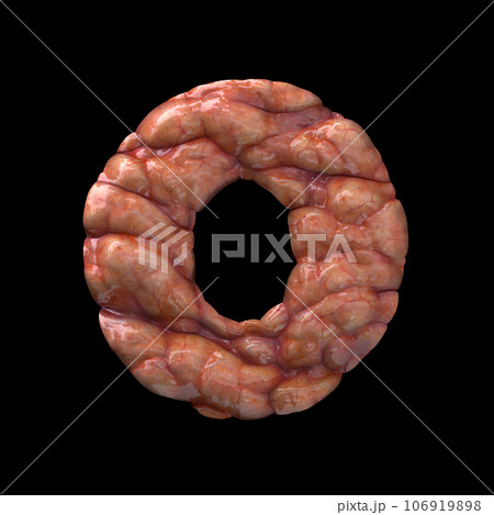 Halloween letter O - Large 3d bloody font - suitable for Halloween, horror or death related subjects 106919898