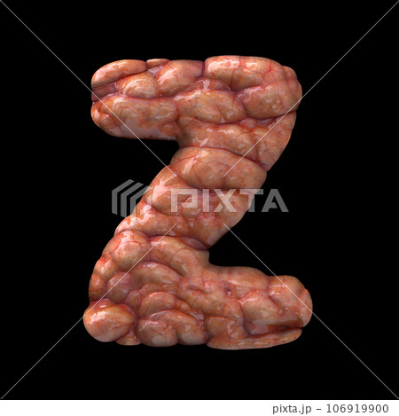 Halloween letter Z - Upper-case 3d bloody font - suitable for Halloween, horror or death related subjects 106919900