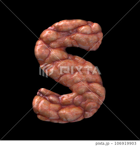 Halloween letter S - Uppercase 3d bloody font - suitable for Halloween, horror or death related subjects 106919903