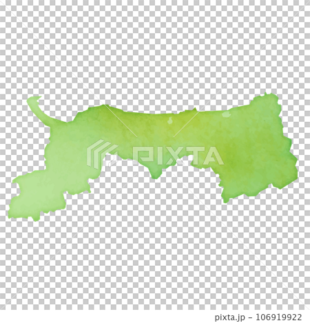 水彩風の鳥取県地図のイラスト 106919922