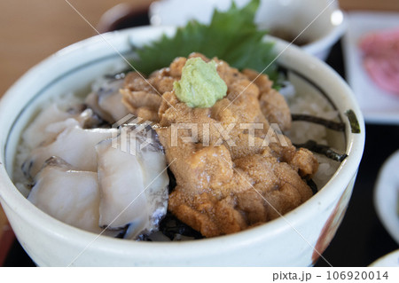 ウニとアワビの丼 106920014
