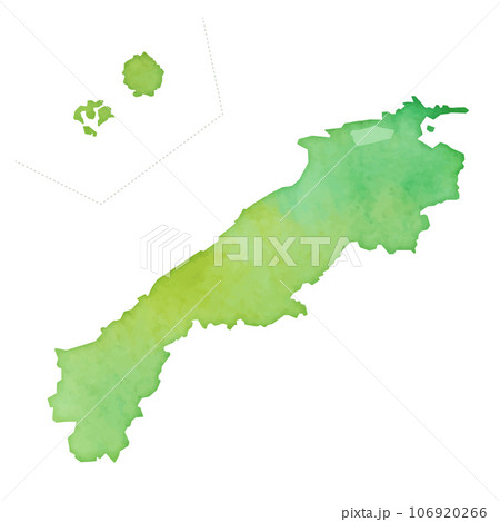 水彩風の島根県地図のイラスト 水彩風の島根県地図のイラスト 106920266