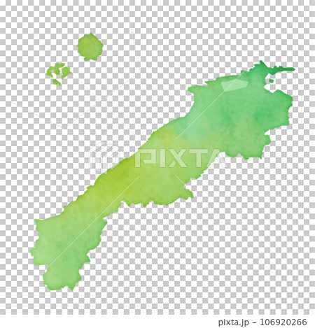 水彩風の島根県地図のイラスト 水彩風の島根県地図のイラスト 106920266