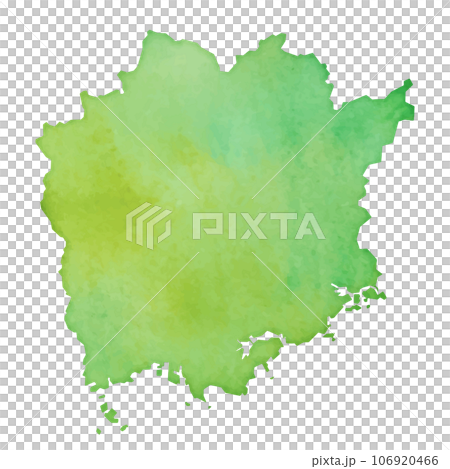 Illustration of Okayama prefecture map in watercolor style Illustration of Okayama prefecture map in watercolor style 106920466