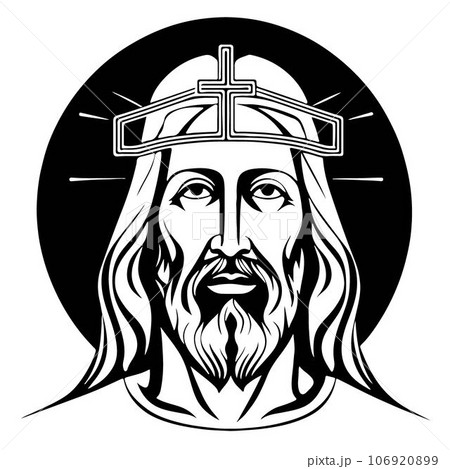 Great lovely Jesus Christ emblem vector art 106920899