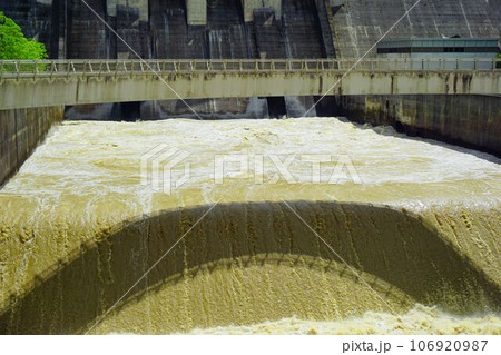 台風後の日吉ダム 106920987