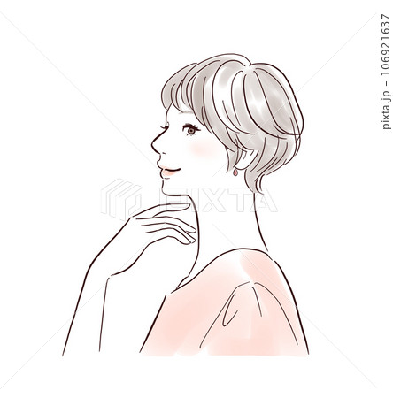 髪を触っているミドル世代の女性 髪を触っているミドル世代の女性 106921637