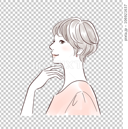 髪を触っているミドル世代の女性 髪を触っているミドル世代の女性 106921637