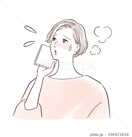 ハンカチで汗を拭くミドル女性 106921638