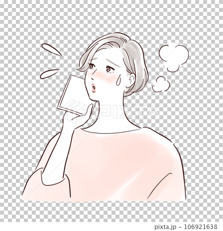 ハンカチで汗を拭くミドル女性 106921638