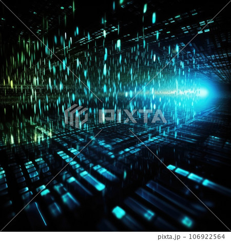 Abstract night cityscape background. Smart city, ai and digital transformation concept. Double exposure Abstract night cityscape background. Smart city, ai and digital transformation concept. Double exposure 106922564