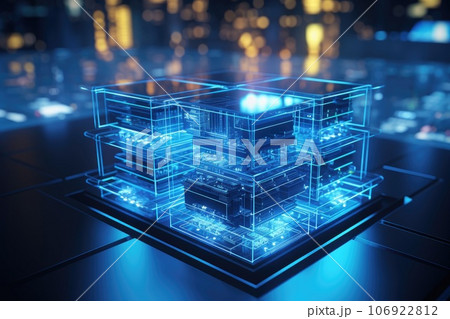 Cloud computing transfer big data on internet. futuristic digital technology .Generative AI 106922812