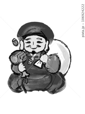七福神の大黒天の手描き和風イラスト 106924222