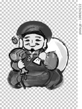 七福神の大黒天の手描き和風イラスト 106924222
