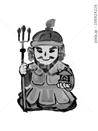 七福神の毘沙門天の手描き和風イラスト 七福神の毘沙門天の手描き和風イラスト 106924226