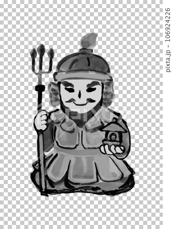 七福神の毘沙門天の手描き和風イラスト 七福神の毘沙門天の手描き和風イラスト 106924226